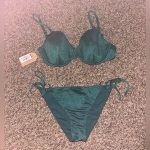 NWT Sparkly Green Bikini